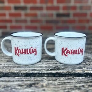 Set of Two (2) Kahlúa 16 Oz. Ceramic Coffee Mug White Speckled Coffee Mugs E3